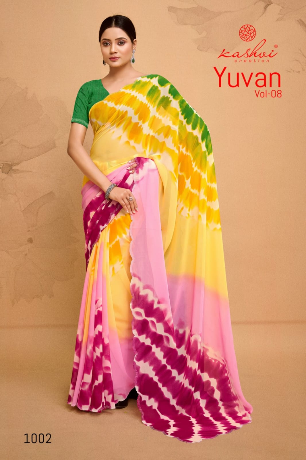 Yuvan Vol 7 By Kashvi Laheriya Printed Georgette Sarees Wholesale Shop In Surat
